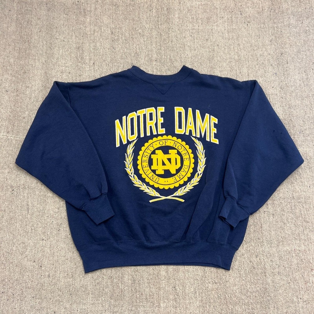 Vintage University OF Notre Dame Sweatshirt Mens XL Blue 1990s NCAA